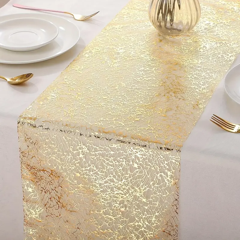 Glitter  Mesh Table Runner, 1 Count Modern Exquisite Elegant Tablecloth, Table Decoration Supplies for Home Dining Room Weddi...