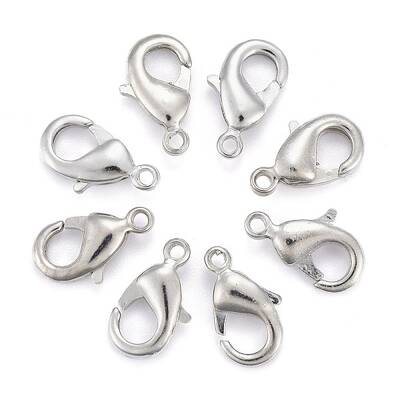 Platinum Brass Lobster Claw Clasps