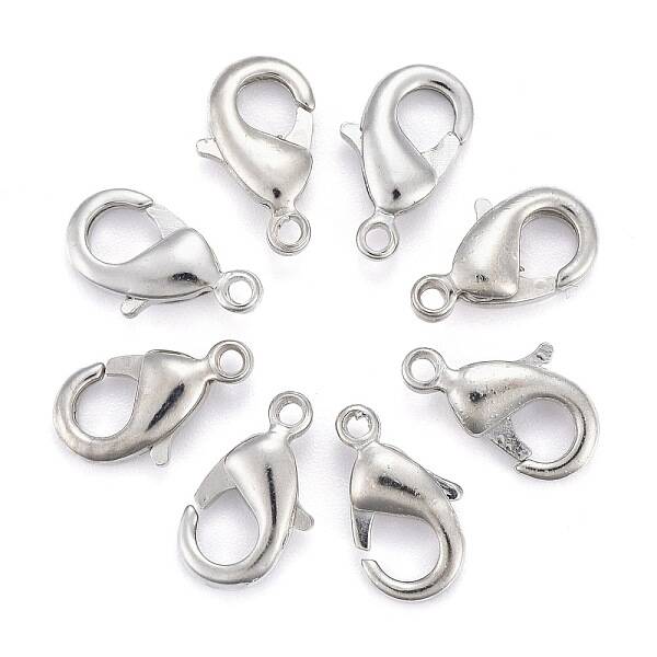 Platinum Brass Lobster Claw Clasps