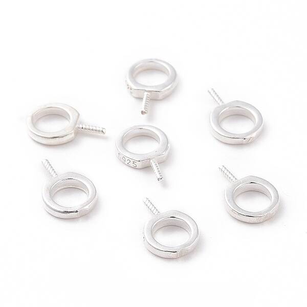 925 Sterling Silver Screw Eye Peg Bails