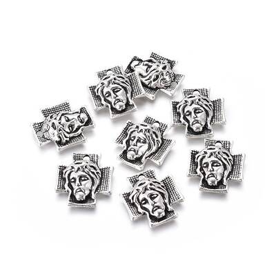 Tibetan Style Alloy Cross with Jesus Alloy Pendants for Easter Jewelry