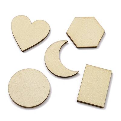 100Pcs Unfinished Wood Pendants