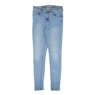 LEVI'S 720 High Rise BIG E Distressed Jeans Blue Denim Slim Skinny Stone Wash Womens W27 L30