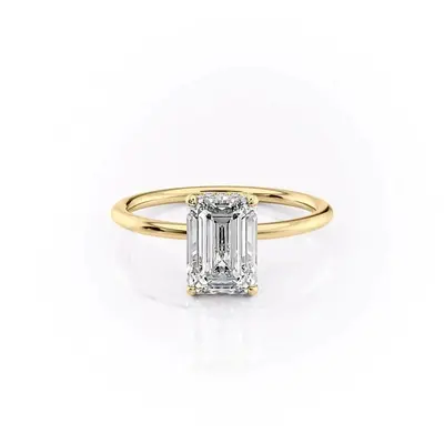 Sterling Silver with Yellow Gold Plated 2 CT Princess Cut Moissanite Ring