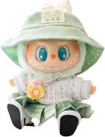 Labubu Clothes, labubu Outfit, Labubu Keychain Accessories, Cute Kawaii Fashion Hat & Overalls Set 3 Pieces for 15cm & 17cm L...