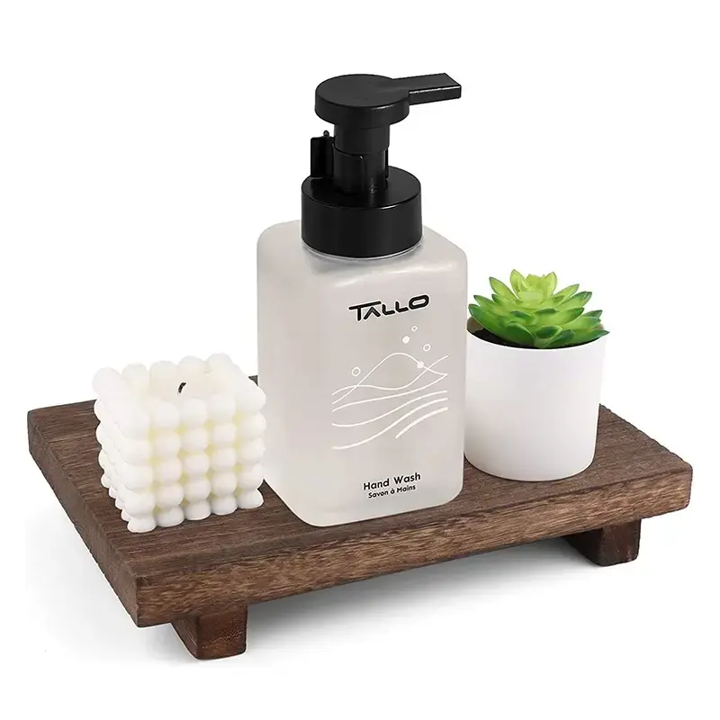 Wooden Soap Holder, Bathroom Vanity Decor Storage Rack, Multifunctional Desktop Display Stand for Bathroom Kitchen Sink, Bath...