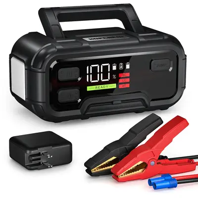 HOPCREW 6000A Jump Starter – 32000mAh 12V Battery Booster for Gas & Up to 12L Diesel Engines, LED Display & 60W PD Fast Cha...