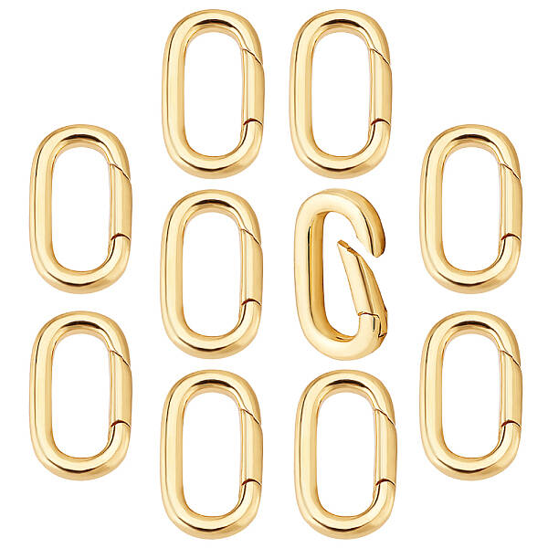 10Pcs Brass Spring Gate Rings