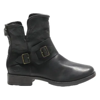 UGG Ankle Boots Black Leather Womens UK 4.5