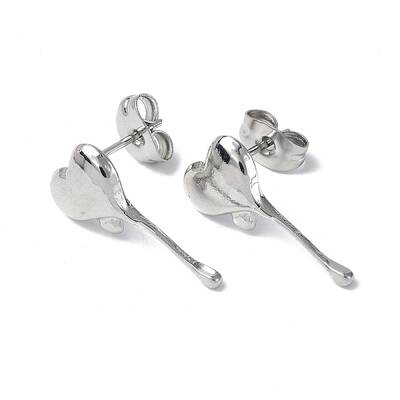 Non-Tarnish 304 Stainless Steel Melting Heart Stud Earrings for Women