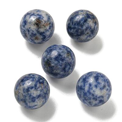 Natural Blue Spot Jasper Round Ball Figurines Statues for Home Office Desktop Decoration