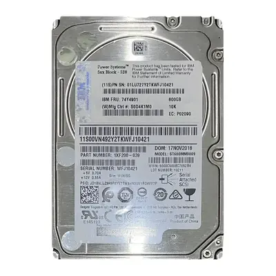 74Y4901 IBM 600GB 6Gb/s SAS 10000 2.5-Inch Hard Drive