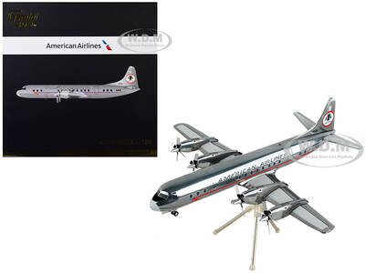 Lockheed L-188A Electra Astrojet Commercial Aircraft American Airlines Silver Gemini 200 Series 1/200 Diecast Model Airplane ...