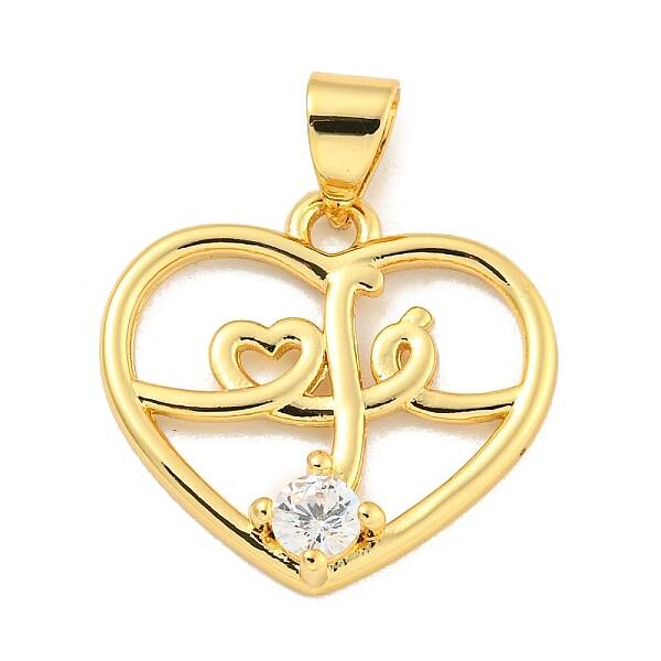 Rack Plating Brass Micro Pave Clear Cubic Zirconia Pendants