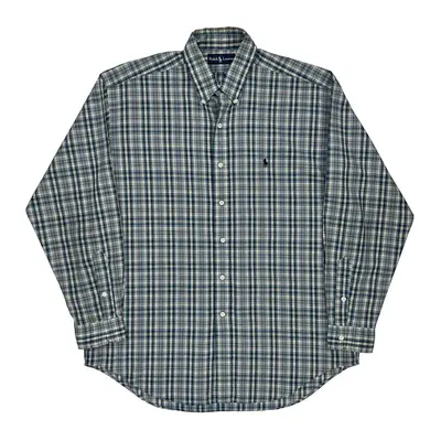 Ralph Lauren Checked Shirt - Large Blue Cotton