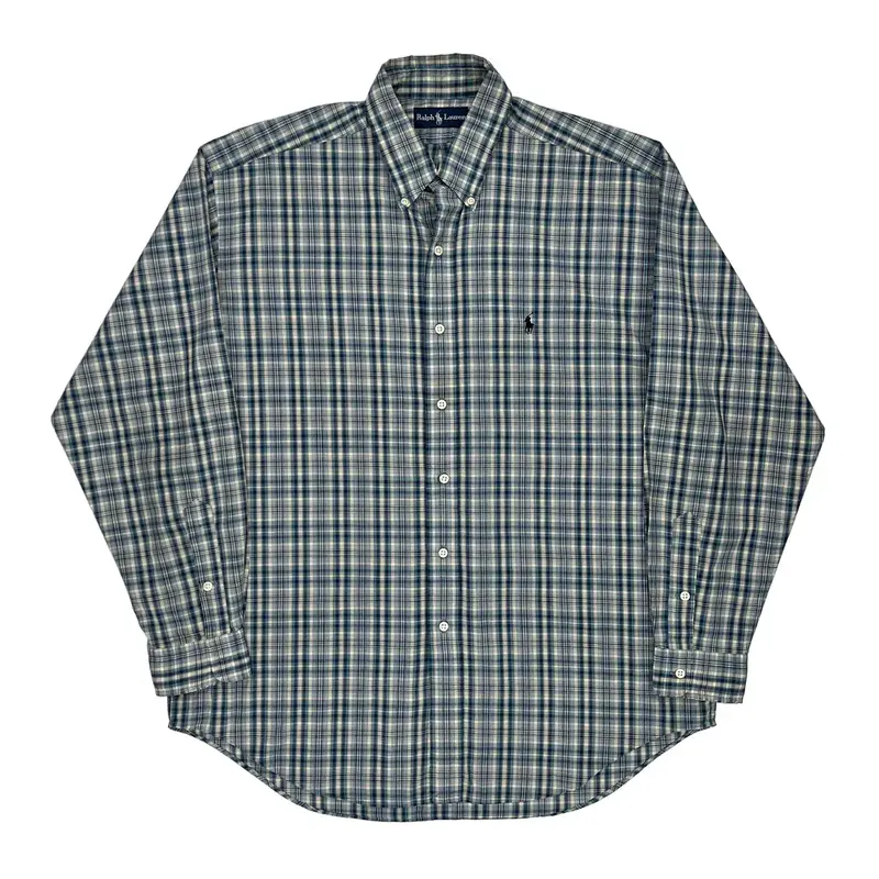 Ralph Lauren Checked Shirt - Large Blue Cotton