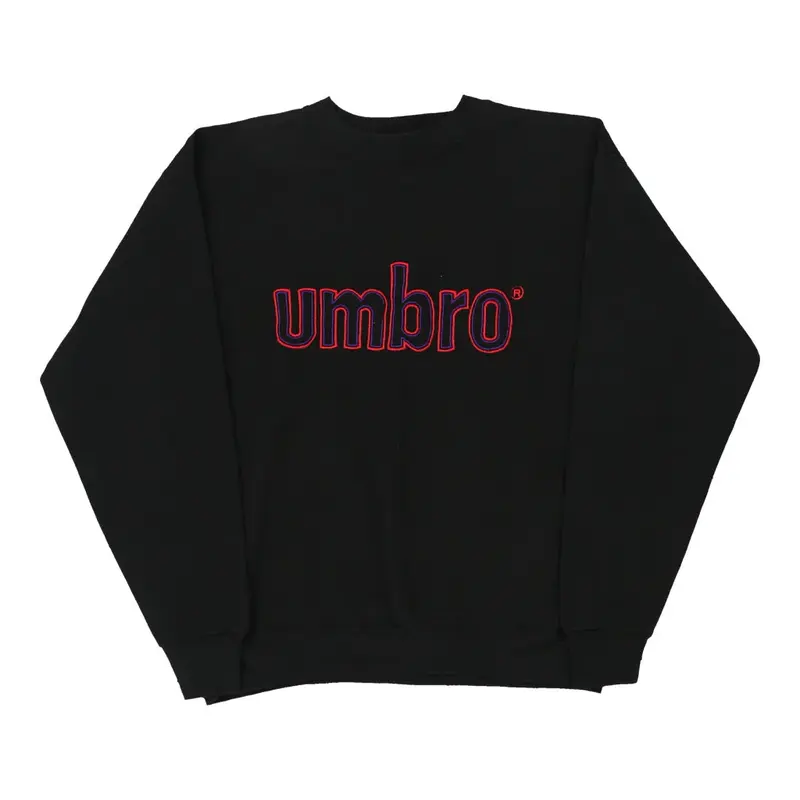 Umbro Spellout Sweatshirt - Small Black Cotton
