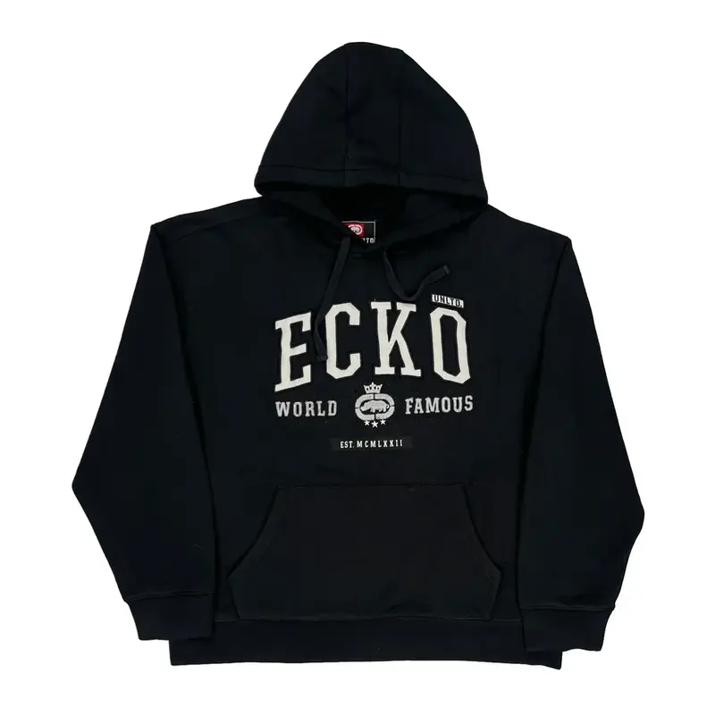 Ecko Unltd Spellout Hoodie - 2XL Black Cotton Blend