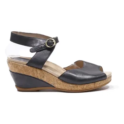 DANSKO Wedge Heels Black Leather Womens UK 6