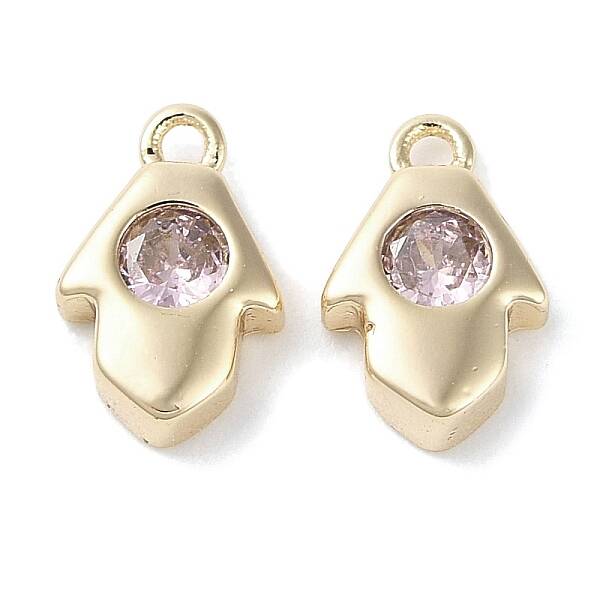 Brass Micro Pave Cubic Zirconia Charms