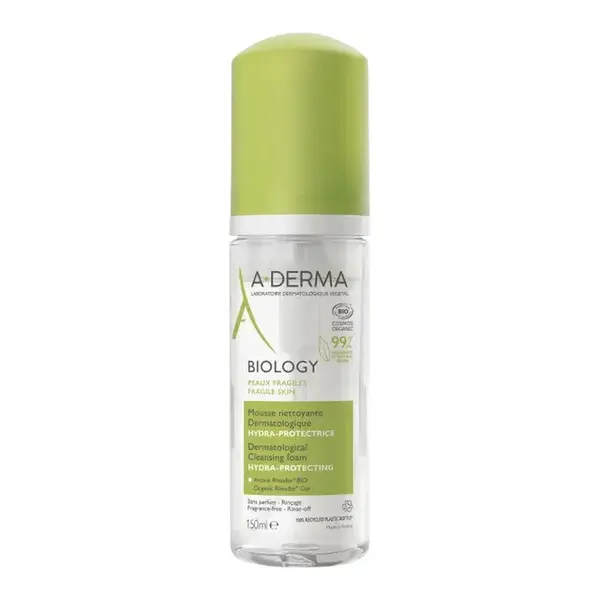 A-Derma Biology Organic Hydra-protective Dermatological Cleansing Mousse 150 ml