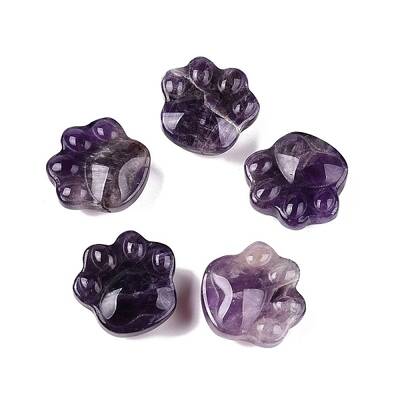 Natural Amethyst Cat Paw Print Figurines