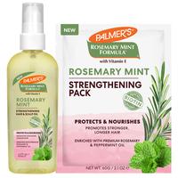 Palmer's Rosemary Mint Strengthening Hair Care Bundle - Haircare Set with Oil + Deep Conditioning Pack