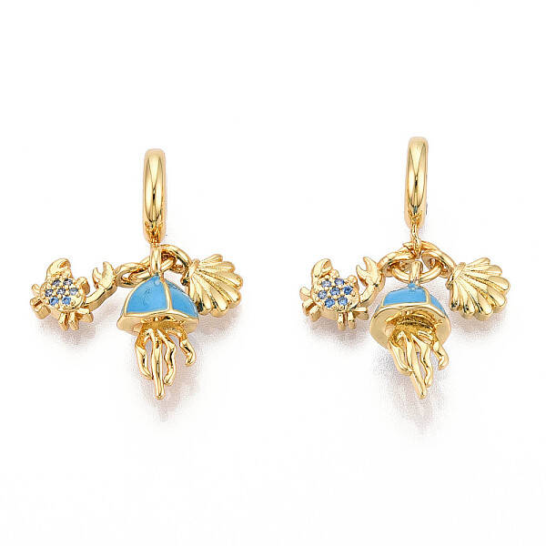 Brass Micro Pave Clear Cubic Zirconia Pendants