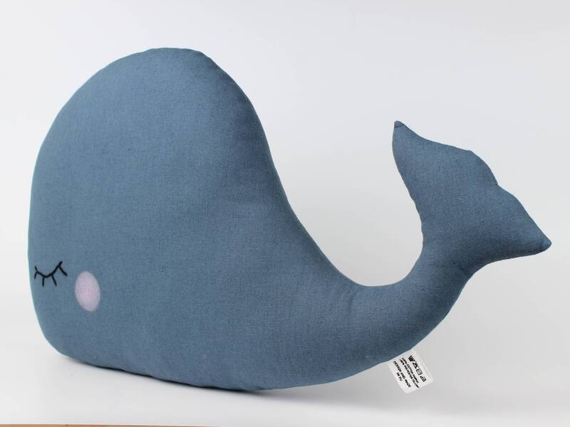 Petrol Blue Whale Pillow