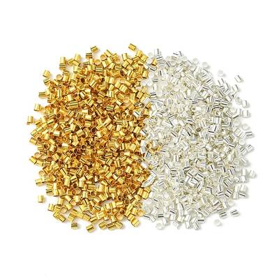 1200Pcs 2 Colors Brass Crimp Beads