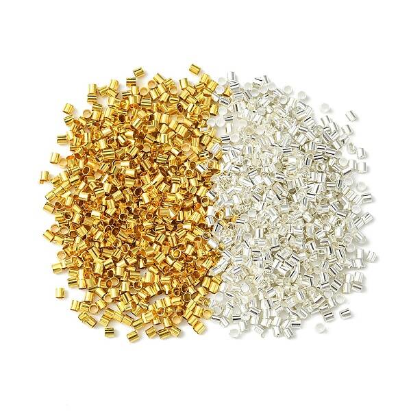 1200Pcs 2 Colors Brass Crimp Beads