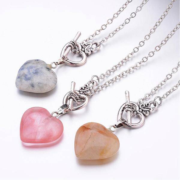 Natural & Synthetic Mixed Stone Pendant Necklaces