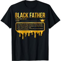 Cotton Printing Black Father Definition African American Dad Father's Day T-Shirt