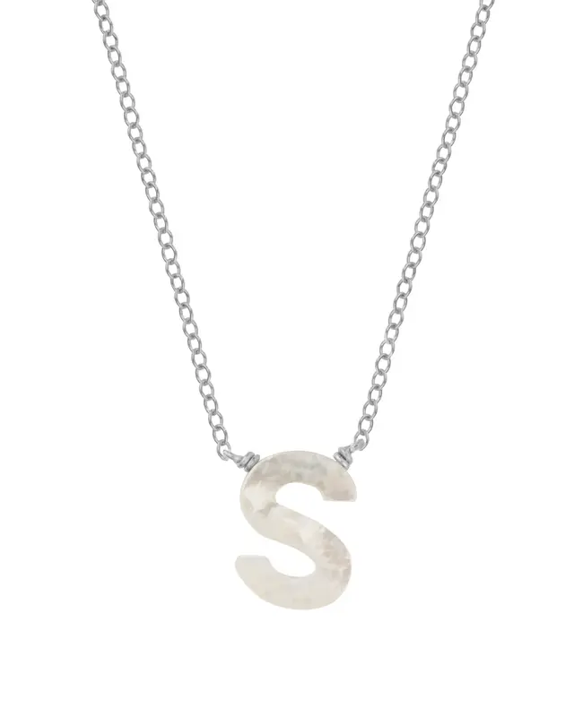 Dawn Initial Necklace | Metal Color: Silver | Style: S