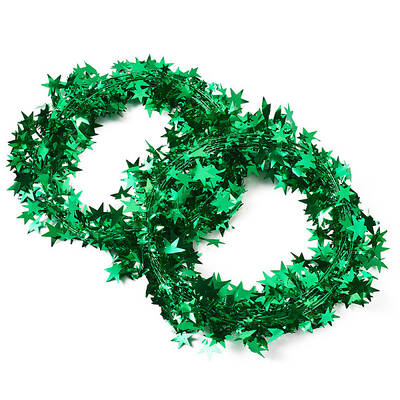 PVC Sparkly Star Metallic Garland with Iron Wire