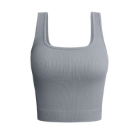 OYV Women's 1 Piece Tank Top Ribbed Seamless Workout Exercise Shirt Yoga Crop Top