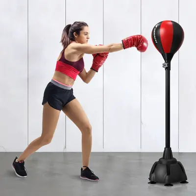 MERACH Punching Bag with Stand, Boxing Bag Height Adjustable - Speed Bag for Training, Boxing Equipment, Stress Relief & Fitn...