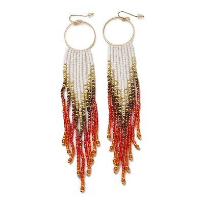 Bohemia Woven Glass Seed Bead Dangle Earrings