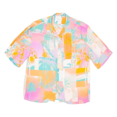 RESERVED Mens Hawaiian Shirt Orange Crazy Pattern S