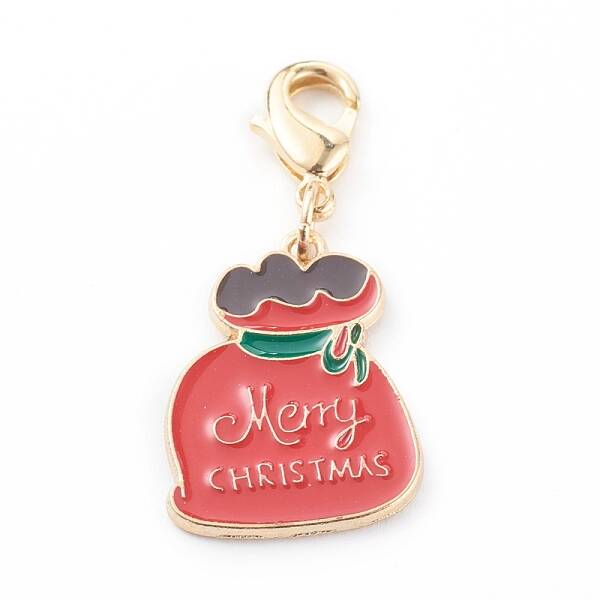 Christmas Themed Alloy Enamel Pendants