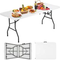 Folding Table 6FT Portable Heavy Duty Plastic Camping Table Foldable Tables Plastic Dining Tables Indoor Outdoor for Camping,...