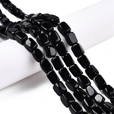 Natural Black Stone Beads Strands