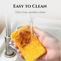 6 Counts Non-Scratch Scrub Sponges, Ideal for Non-Stick Cookware, Compressed Wood Pulp for Dishes & Kitchen, Sinks, and House...