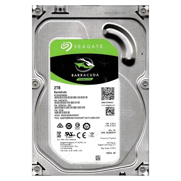 ST2000DM006 Seagate BarraCuda 2TB 7200RPM SATA 6Gb/s 64MB Cache (512e) 3.5-Inch Hard Drive