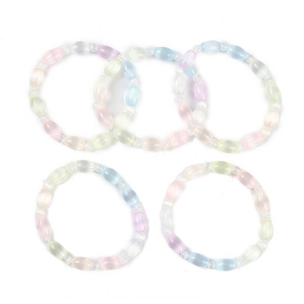 Natural Selenite Beaded Stretch Bracelets for Women