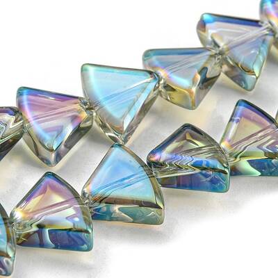 Full Rainbow Plated Electroplate Transparent Glass Beads Strands