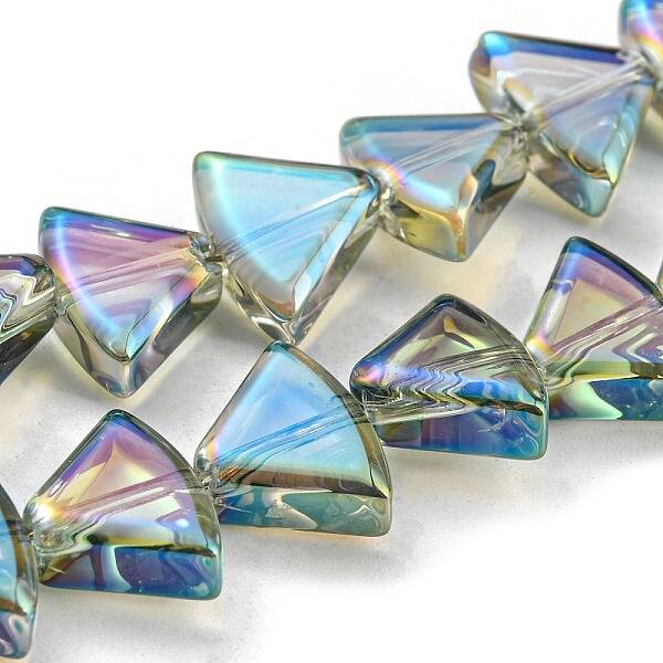 Full Rainbow Plated Electroplate Transparent Glass Beads Strands