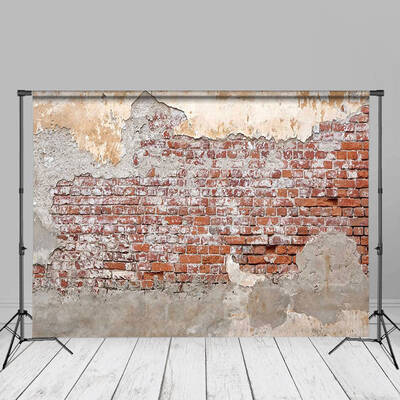 Shabby Country Red Brick Wall Photography Backdrop - Aperturee