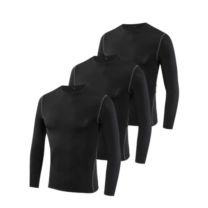 3 Pack Youth Boy's Compression Shirts Athletic Quick Dry Long Sleeve Baseball Undershirts Soccer Sports Base Layer Tee Tops b...