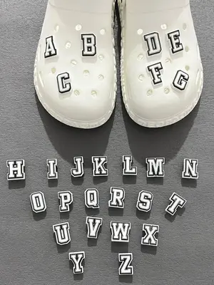 26pcs/set Cute 26 Letter Clogs Charms, Trendy Novelty Shoes Decoration, Fashionable Accessories for Clogs Diy Decoration As B...